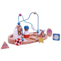 Motorikschleife Fischerboot aus Holz