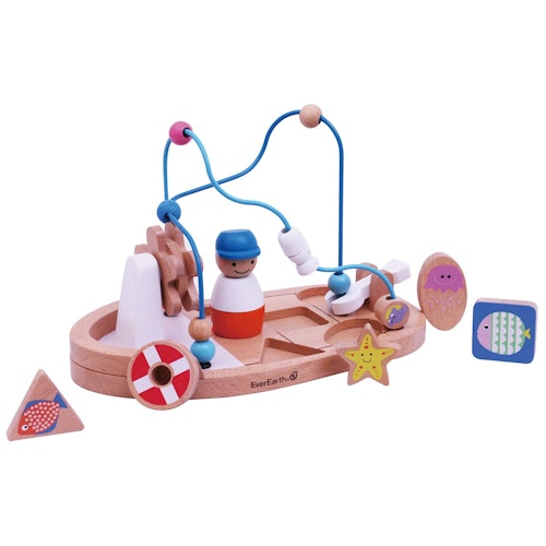 Motorikschleife Fischerboot aus Holz