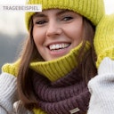Vorschaubild Damen Loop Baby Alpaka Merinowolle Mix lavendel