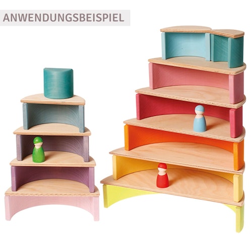 Halbkreise Platten Set Pastell, 11-teilig