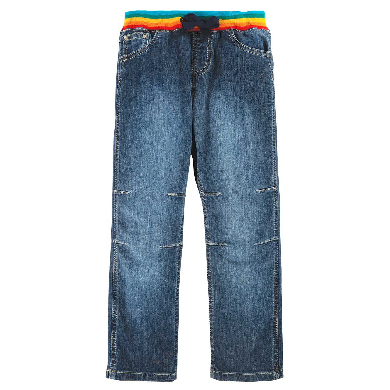 Bequeme Jeanshose mit bunten Bündchen