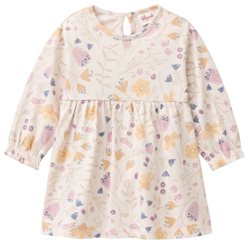 Langarm Flatterkleid Blumenmotive puderrosa