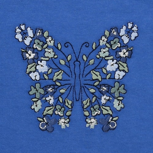 Langarmshirt Schmetterling-Stickerei