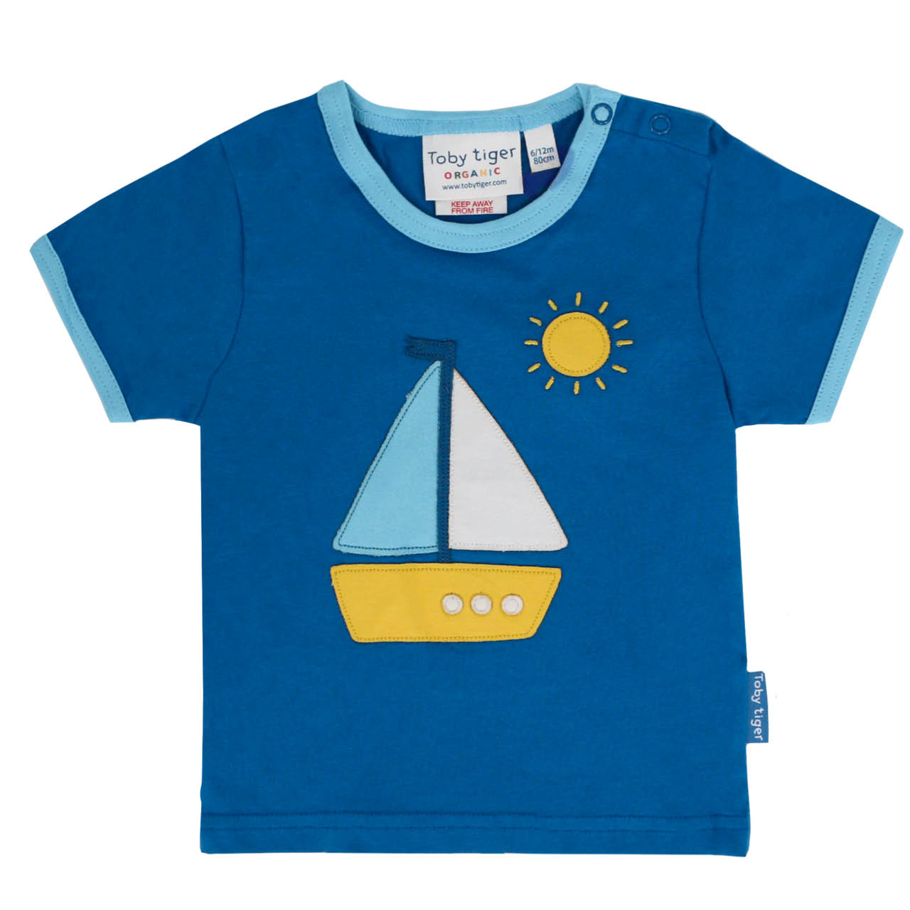 Kurzarm T-Shirt Segelschiff-Applikation