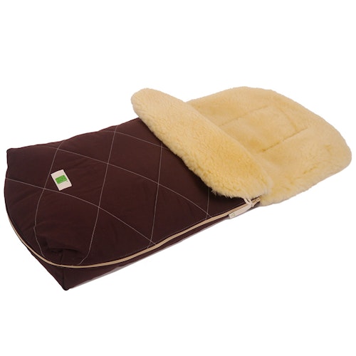Natura Kinderwagenfußsack Lammfell braun