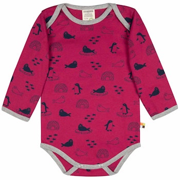 dicker Langarmbody beere Pinguine + Robben