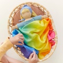 Vorschaubild Regenbogen Spieltuch Seide mittel 89 x 89 cm