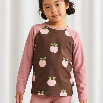 Pyjama Shirt langarm Apfel braun