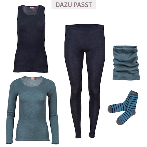 Damen Wolle Seide Schlauchschal rauchblau