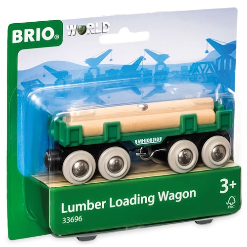 Langholzwagen und 3 Holzstämme