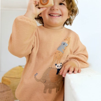 Weiches Sweatshirt Tiere honig-braun