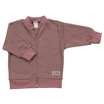 Babyjacke Wolle Seide mit Bündchen mauve