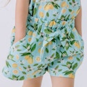 Vorschaubild Musselin Shorts zum Binden Zitronen hellblau