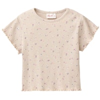 Weiches Rippe T-Shirt rosa