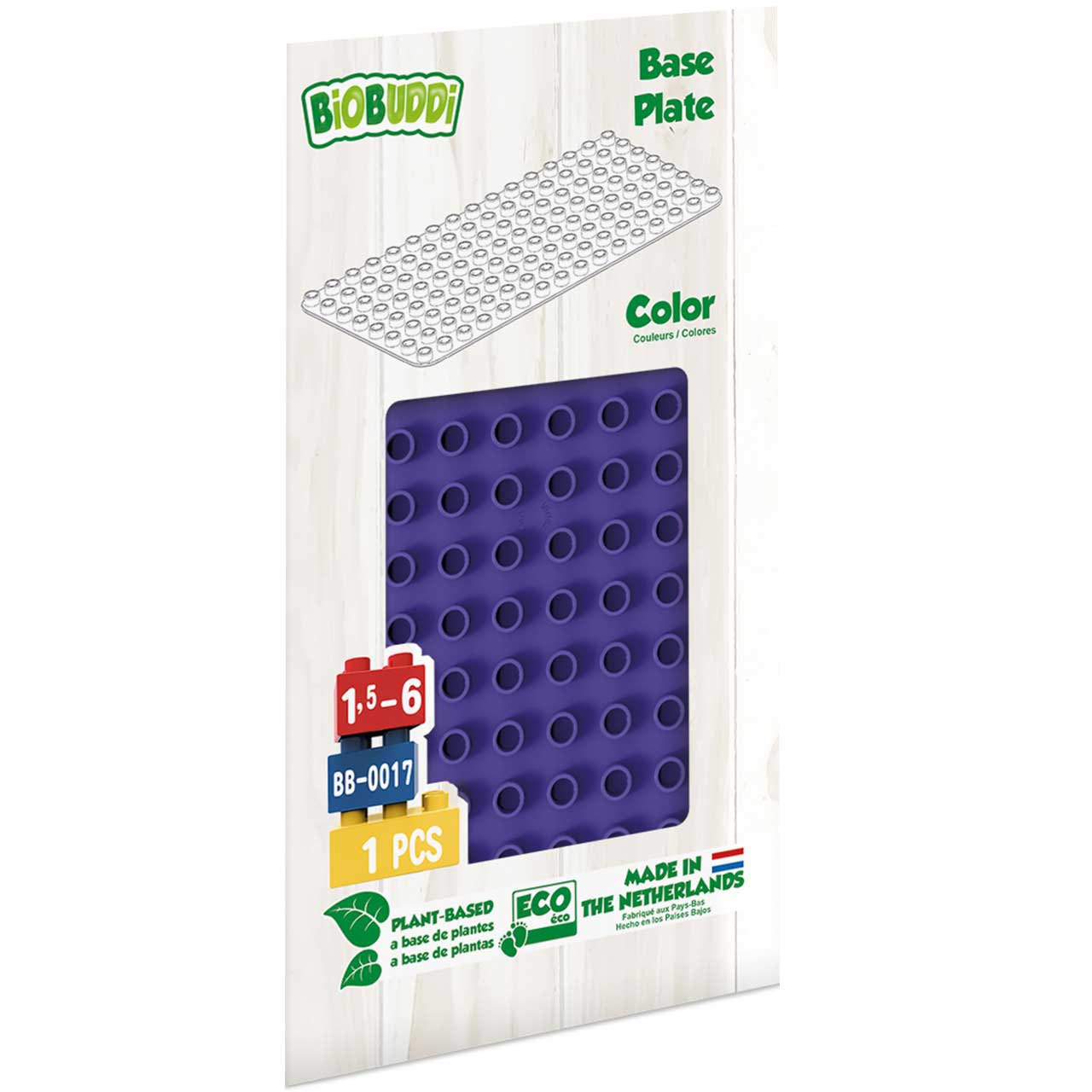 Bauplatte für Stecksteine – Basisplatte lila 12,5x25 cm