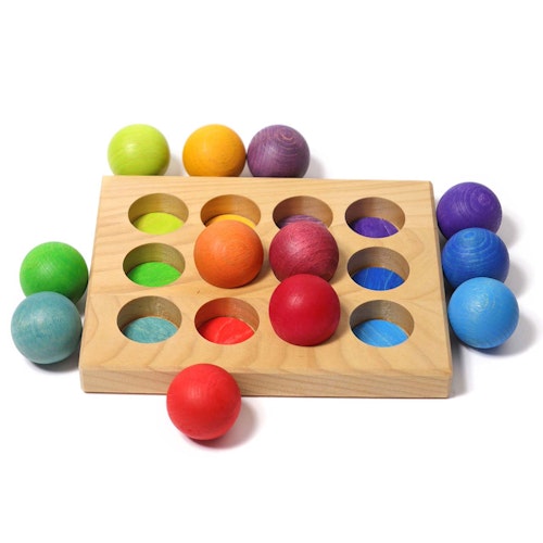 Regenbogen Sortierbrettchen Steckspiel ab 1 Jahr (18x14x2 cm)