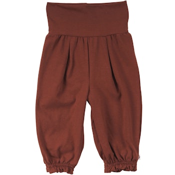 Edle Krabbelhose mit Rüschenbündchen braun