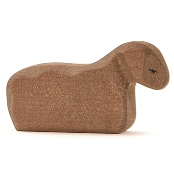 Lamm braun liegend Holzfigur 4,5 cm