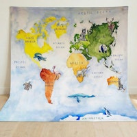 Spieltuch Bio-Baumwolle Unsere Erde 100 x 100 cm