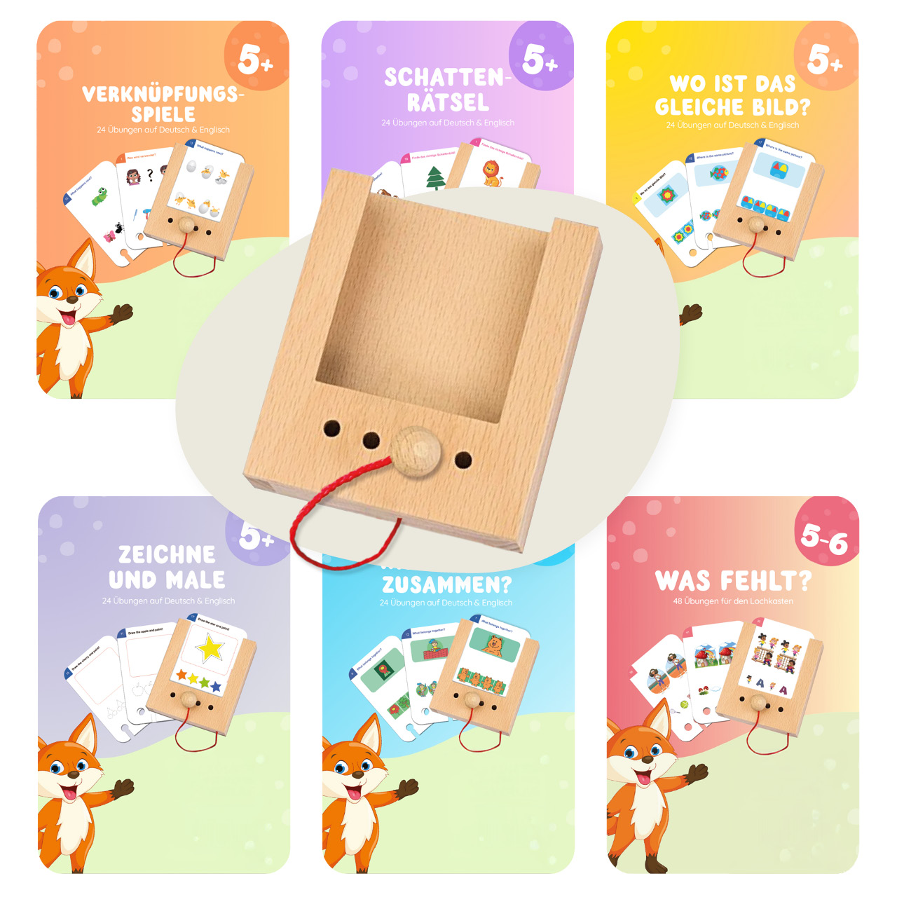 Lochkasten Starterset ab 5 Jahren mit 6 Kartensätzen