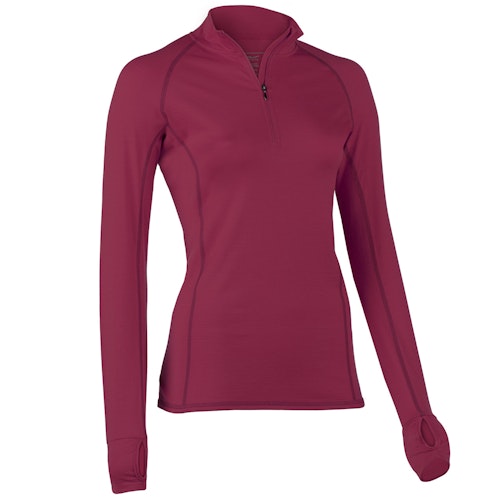 Damen Wolle Seide Zip-Shirt langarm