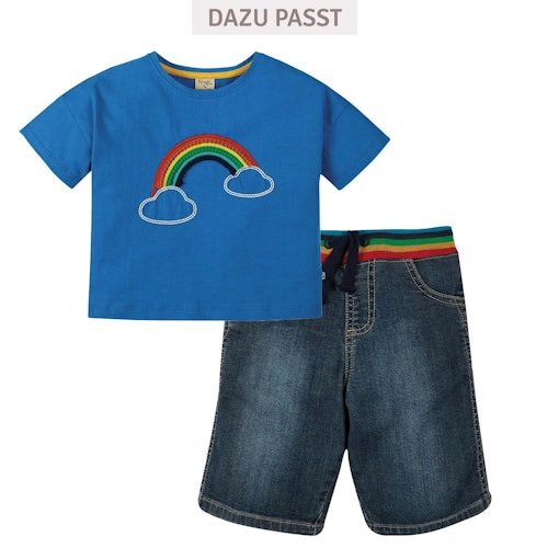 Regenbogen Stickerei T-Shirt