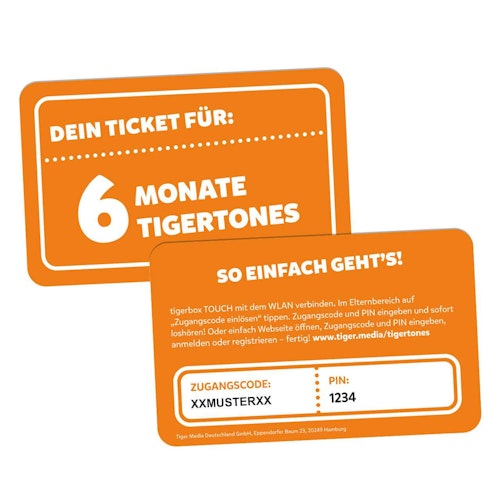 Tigerticket – 6 Monate Zugang zu tigertones
