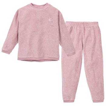 Kuschelig weicher Schlafanzug Nicki Katze rosa