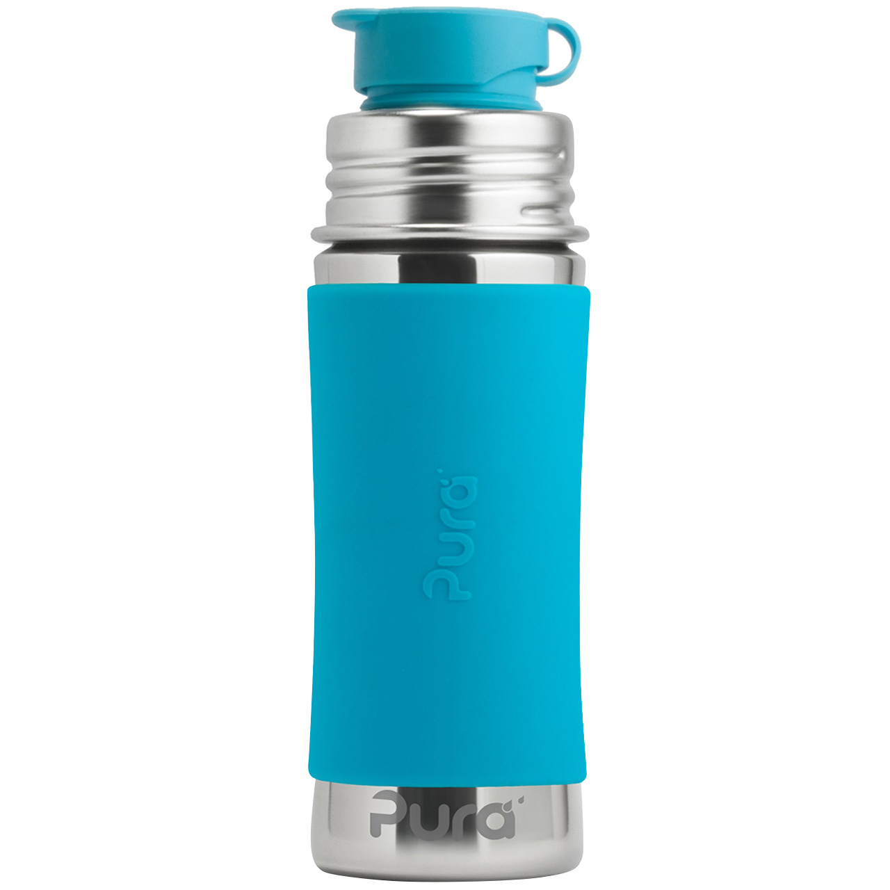 Edelstahl Sportflasche Sportverschluss 325 ml aqua-blau