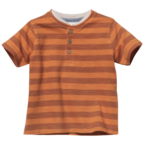 Leichtes Henley T-Shirt Ringel