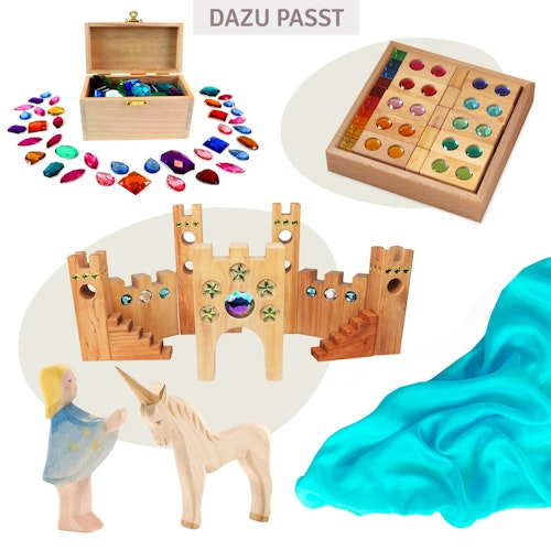 Spieltuch Seide blau türkis 89 x 89 cm