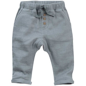 Leichte Musselin Hose taubenblau
