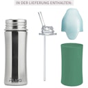 Vorschaubild Edelstahl Flasche mit Trinkhalm Kids - mint