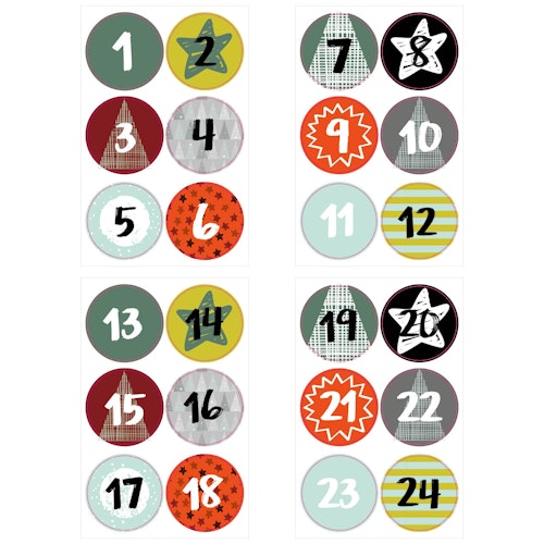 Adventskalender Tüten (17,5x10cm), Kordel & Zahlensticker