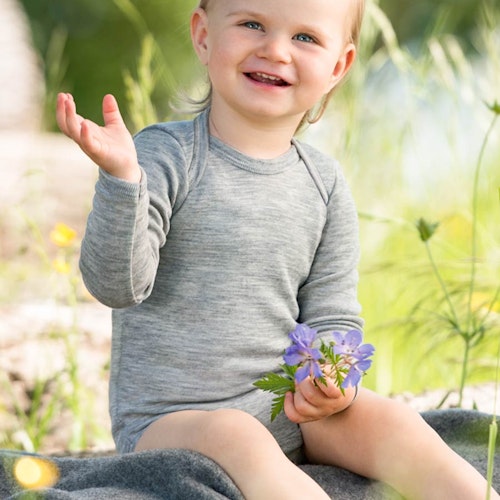 Wolle Seide Body langarm