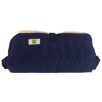 Lammfell Handwärmer für den Kinderwagen marine