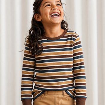 Weiches Langarmshirt Streifen braun