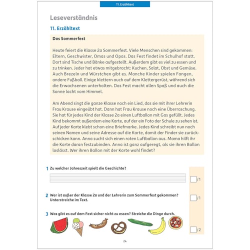 Deutsch Übungsheft Lernzielkontrollen 2. Klasse