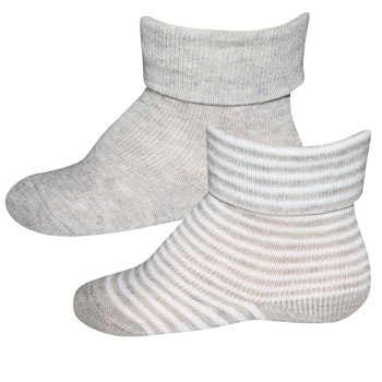 Baby Socken 2er Pack grau-weiß