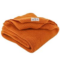 Babydecke Merinowolle gestrickt kräfitiges orange
