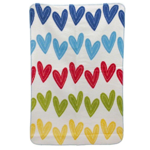 Bio Babydecke Herzen bunt