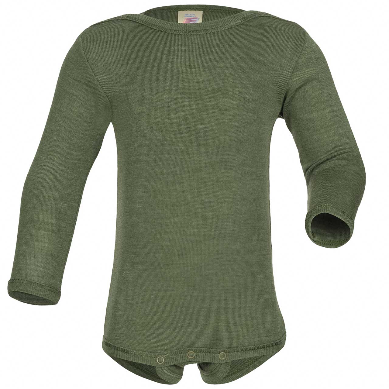 Wolle Seide Body langarm Druckknöpfe