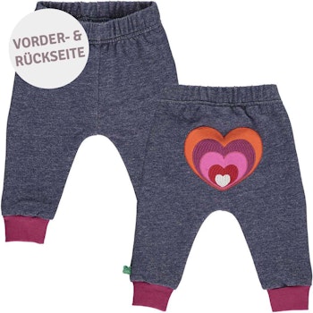 Sweathose Herz Applikation hinten navy meliert