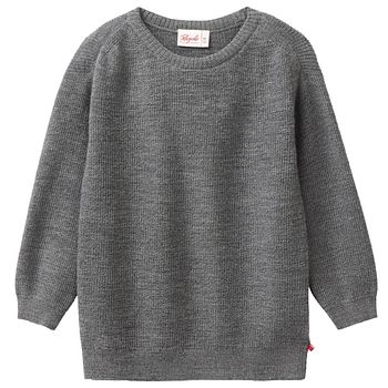 Merino Strick Pullover silbergrau melange 98/104