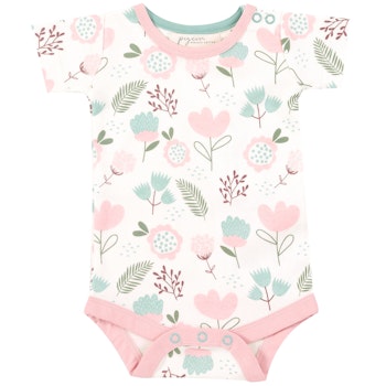 Body kurzarm Blumen rosa