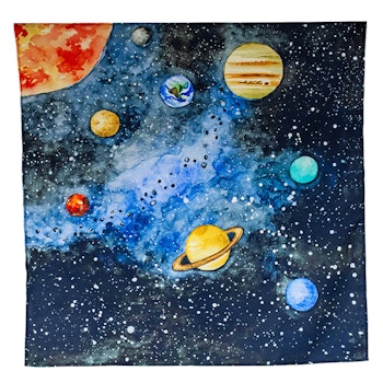 Spieltuch Bio-Baumwolle Sonnensystem groß 140 x 140 cm