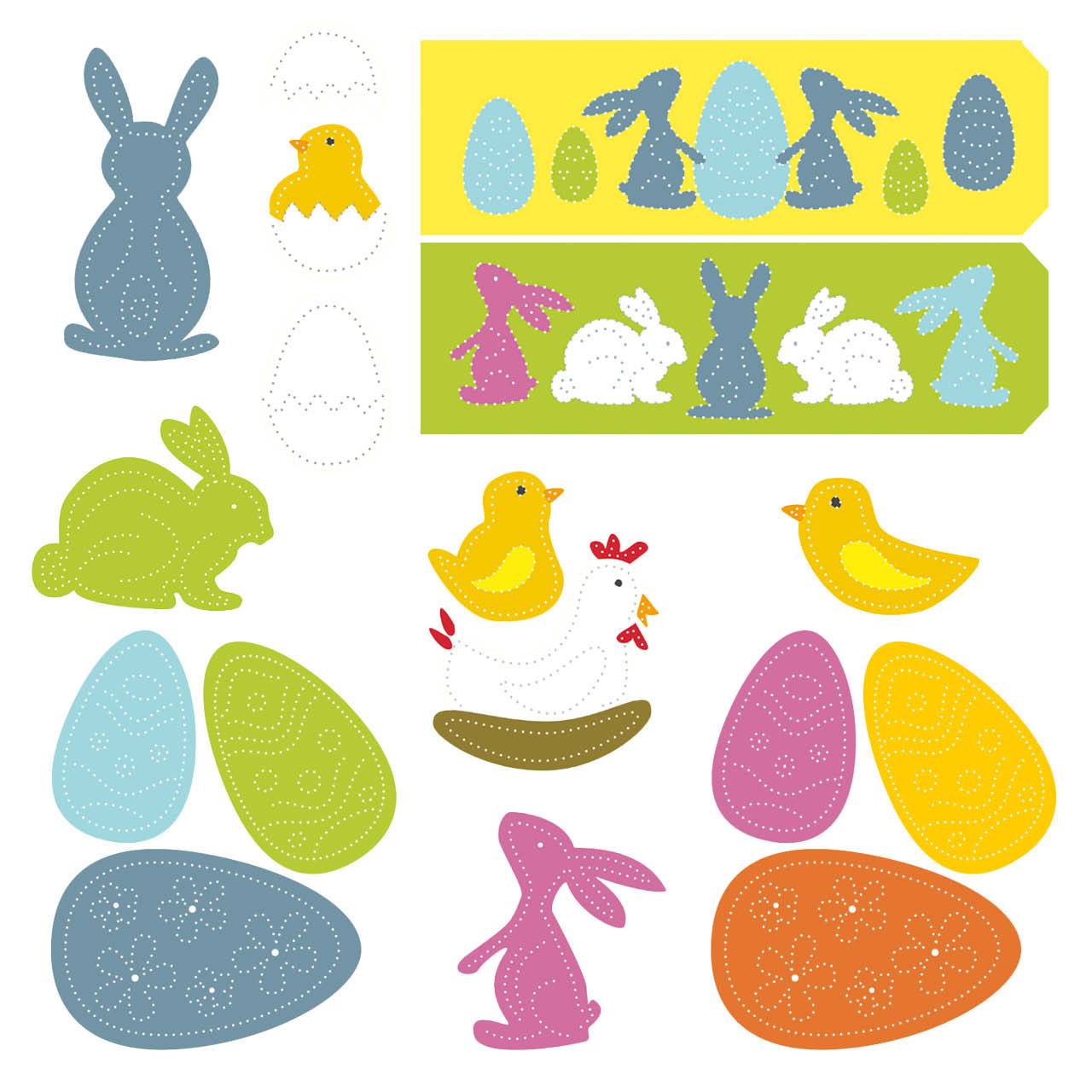 Prickelvorlagen Ostern – 10 Bögen aus Recyclingpapier