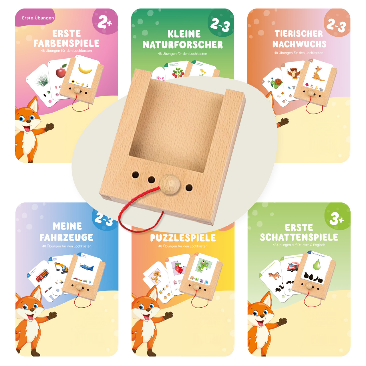 Lochkasten Starterset 2-3 Jahre mit 6 Kartensätzen
