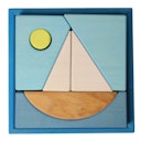 Vorschaubild Bauspiel blau 7 Teile im Rahmen 18,6 x 18,6 cm