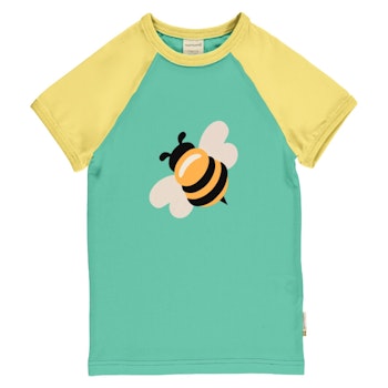 Weiches Raglan T-Shirt Biene türkis